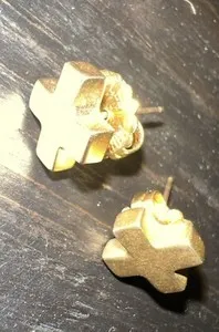 Authentic The Golden Crux: Vintage Robert Lee Morris Sacred Cross Earrings