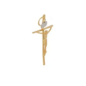 Authentic Pendant 5 Micron Gold Plated Jesus Cross Style 0.8 Grams 1.25 Inches Long