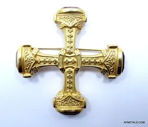 Authentic The Solar Ethereal: 24k Gold-Plated Etruscan Cross of Ancient Radiance