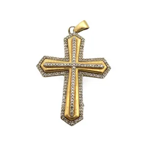 Authentic JWBR Jane Seymour Sterling Silver Gold Plated Diamond Cross Pendant 4Gr #7945