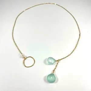 Authentic Celestial Tide Lariat: A Symphony of Pearl and Gilded Light