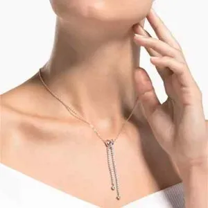 Authentic Enchanted Heart Lariat: Two‑Tone Gold‑Plated Necklace with Celestial Diamond