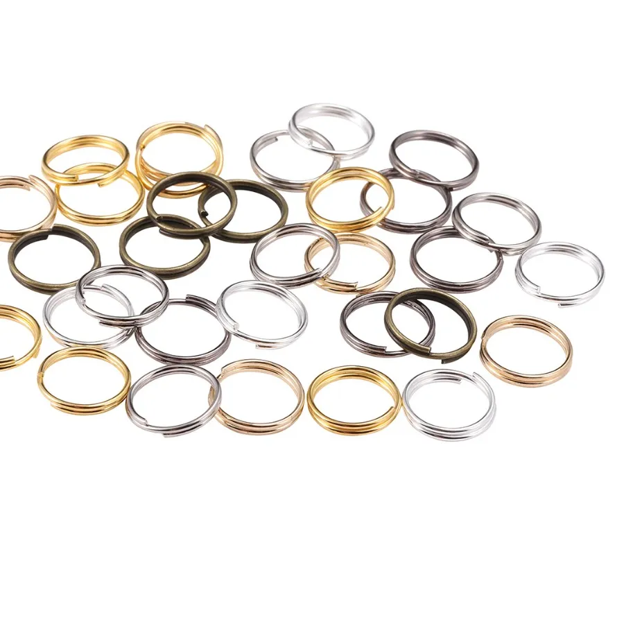 Authentic 50-200pcs/lot 4 6 8 10 12 mm Open Jump Rings Double Loops Gold Color Split Rings Connectors For Jewelry Making Supplies DiY