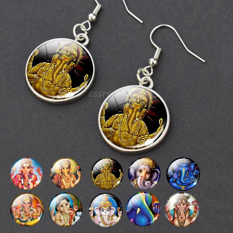 Authentic Sacred Trinity Earrings: Brahma, Vishnu & Lord Shiva's Divine Harmony