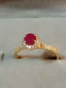 Authentic Ring of the Crimson Flame: 1.02 Carat Natural Ruby & Gold-Plated Sanctuary