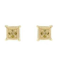 Authentic Solar Ray Diamond Studs - Radiance and Manifestation Gold Plated Silver Talisman