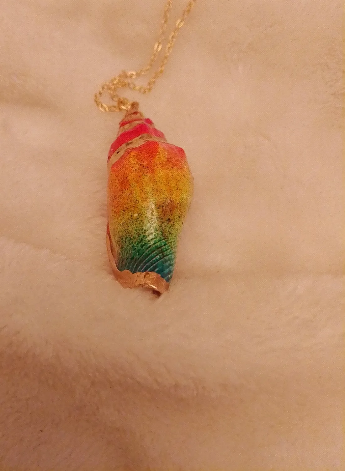 Authentic Radiant Ocean Soul Shell Amulet - Golden Conduit of Elemental Flow