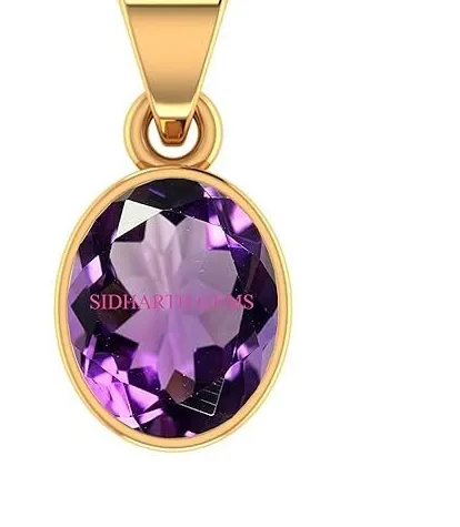 Authentic 2.00 Carat Special Quality Natural Katela Amethyst Gold Plated Pendant/Locket