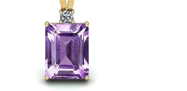 Authentic 2.00 Ratti Natural Quality Katela Amethyst Gold Plated Pendant/Locket Gemstone