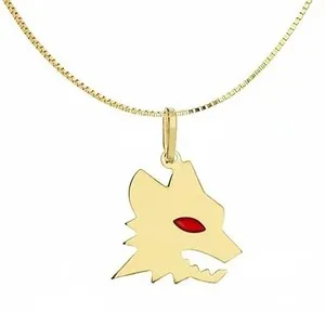 Authentic Idee Preziose Gioielli Unisex Wolf Pendant Necklace 925 Gold Plated Roma XL