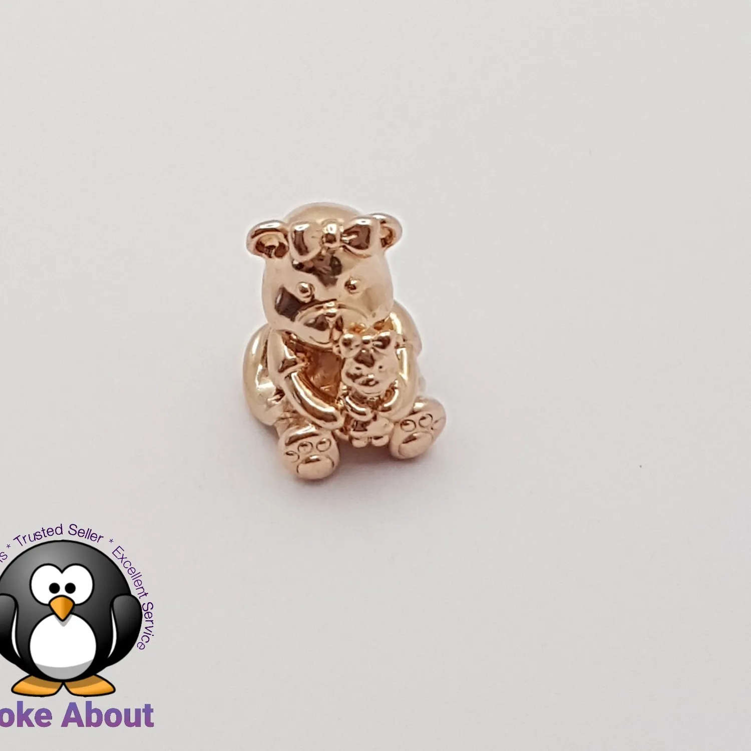 Authentic Authentic PANDORA Rose Gold Plated Mother Bear With Baby Charm 788007