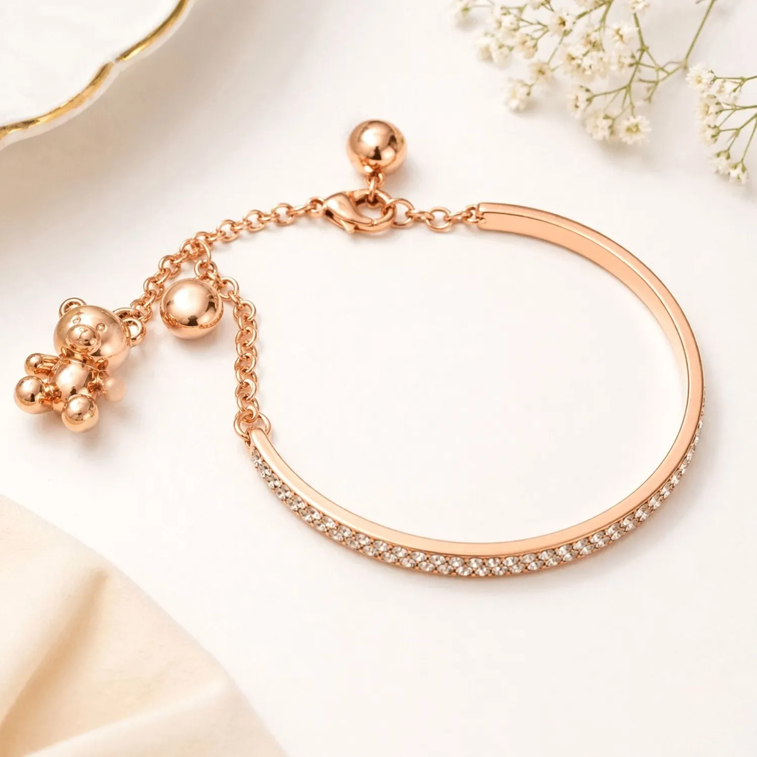 Authentic Rose Gold Bear Talisman: Guardian of the Heart's Innocence