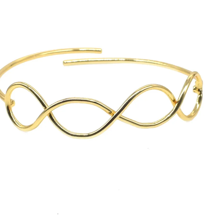 Authentic The Eternal Loop: Gold-Plated Infinity Cuff Bangle