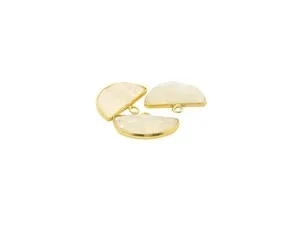 Authentic Celestial Rainbow Moonstone Crescent – Gold‑Plated Enchanted Loop
