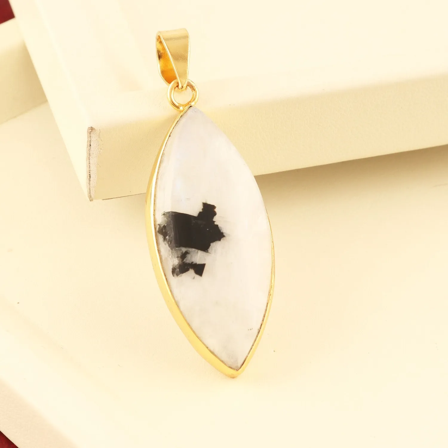 Authentic Luminous Lunar Veil: Hand-Forged Moonstone Amulet