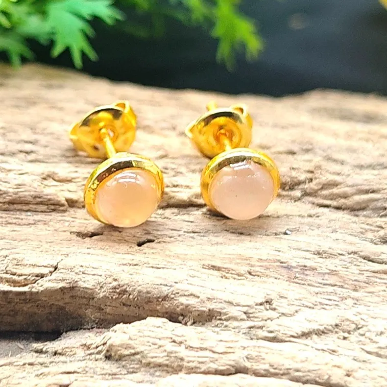 Authentic Lunar Radiance Moonstone Studs