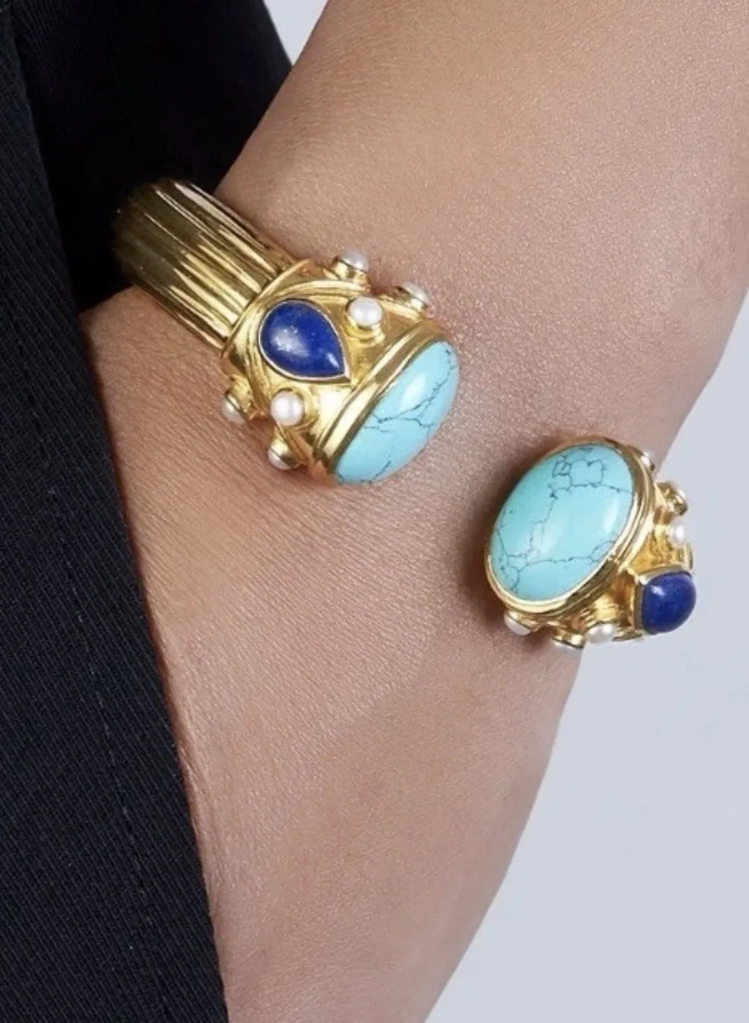 Authentic Celestial Harmony: The Lapis and Turquoise Sacred Bangle