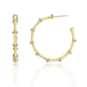 Authentic Spirits of Nature's Harmony: Enchanted Bamboo Hoop Earrings