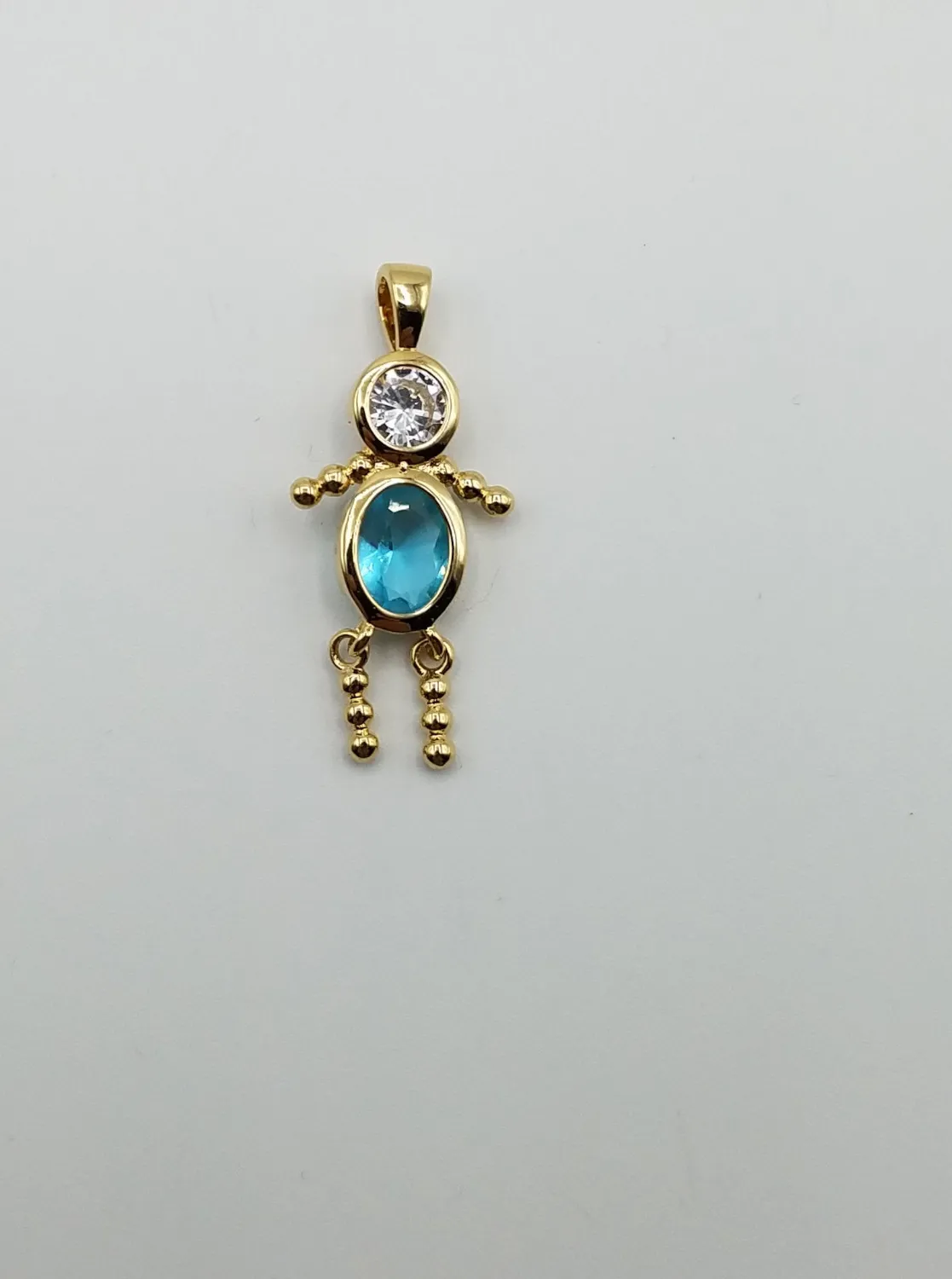 Authentic BIRTHSTONE BABY Charm Pendant 24k Yellow Gold Plated all months Boy and Girls