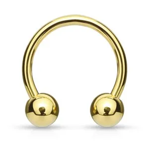Authentic (2 pieces) 16g (1.2mm) Plain Gold Plated Horseshoe Circular Barbell