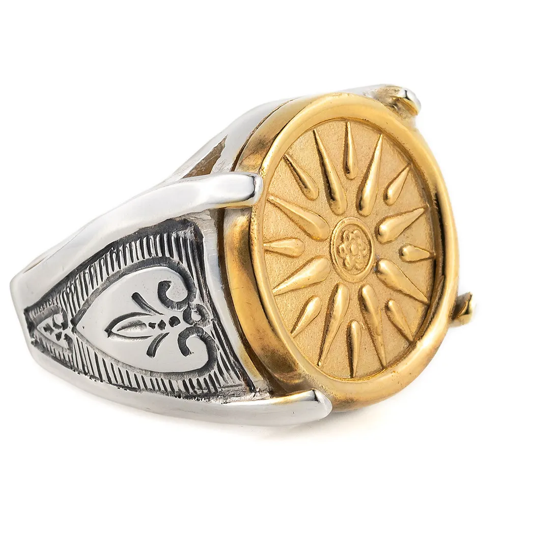 Authentic Vergina Sun Ring 925 Sterling Silver - Greek jewelry - Ancient Greek Symbol