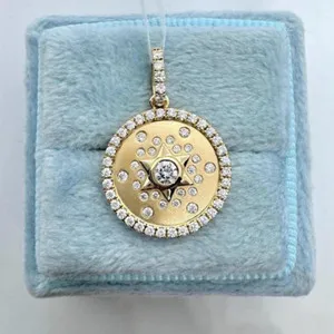 Authentic Celestial Shield: The Radiant Star of David Moissanite Amulet