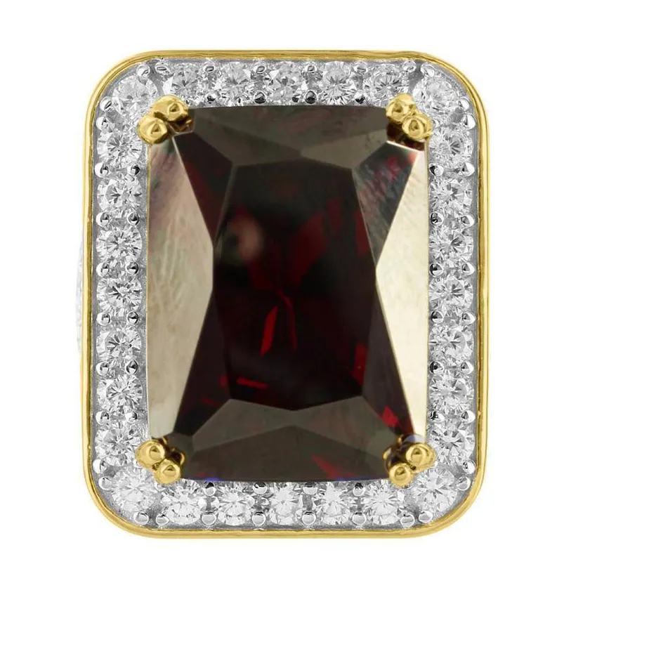 Authentic Solitaire Guardian of the Flame: Emerald Cut Garnet Amulet