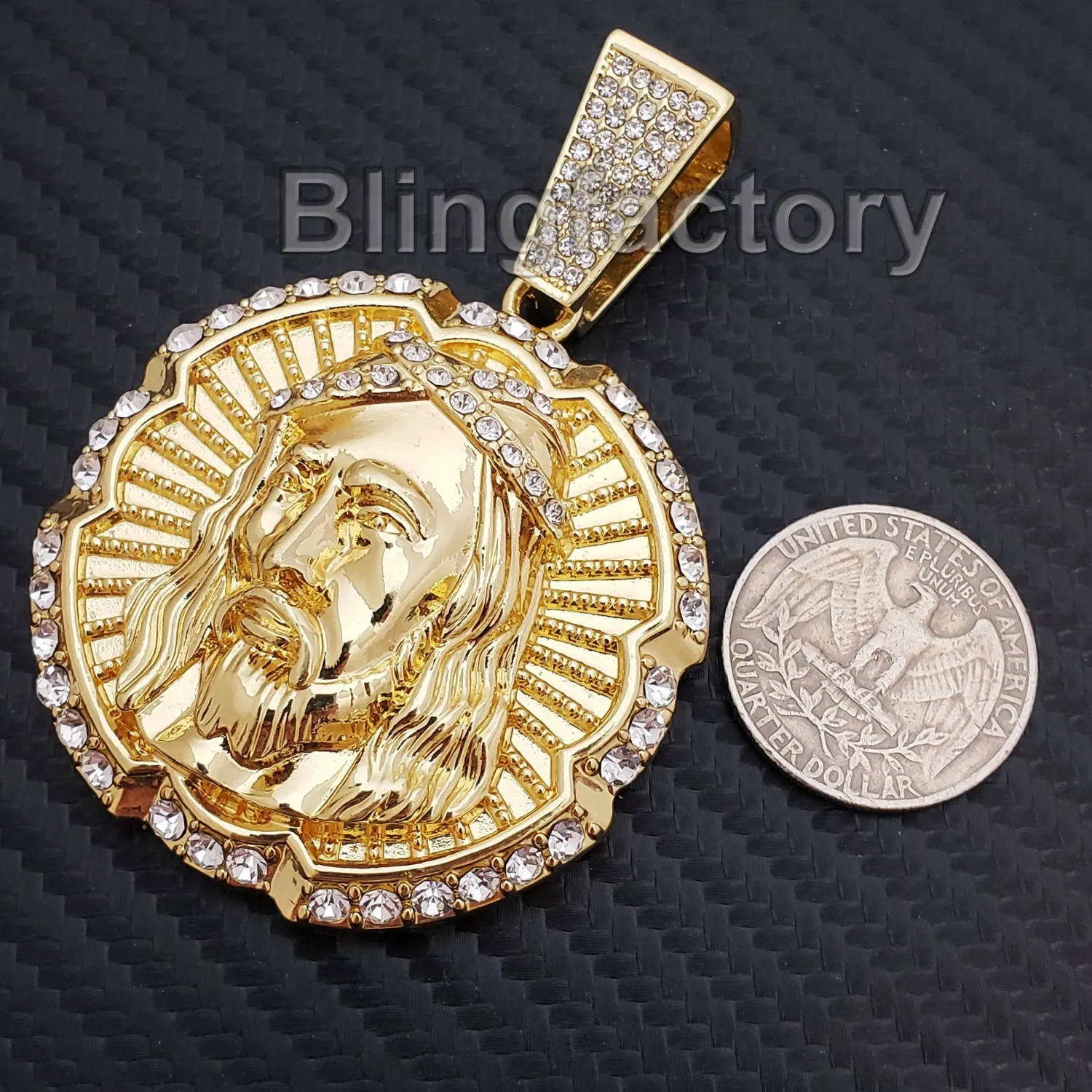 Authentic Awaken the Divine within with Golden Radiance: Jesus Face Pendant
