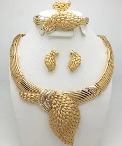 Authentic Beautiful gold plated Jewellery Necklace Earring set UK Delivery