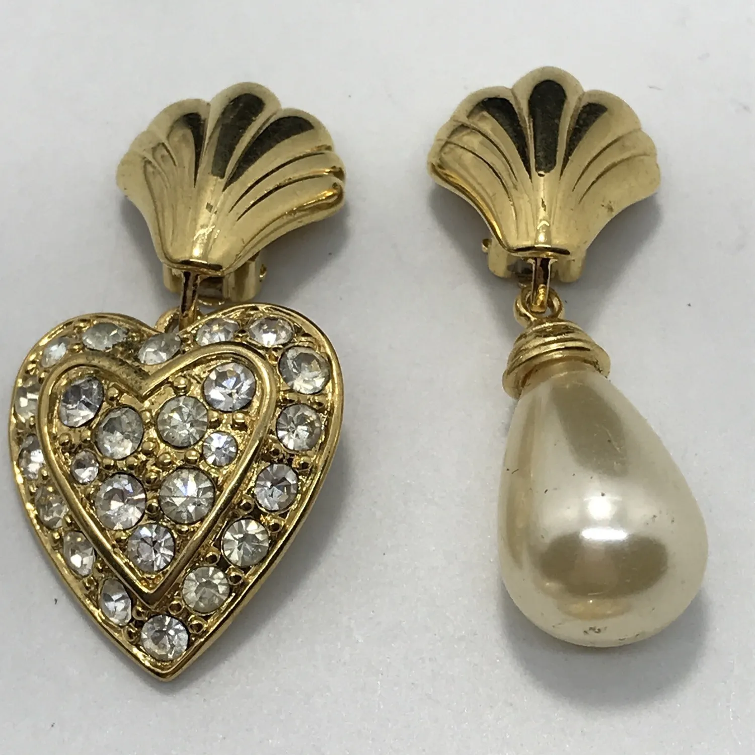 Authentic The Gilded Aurora: Vintage Nolan Miller Convertible Pearl and Rhinestone Clip-On Talismans