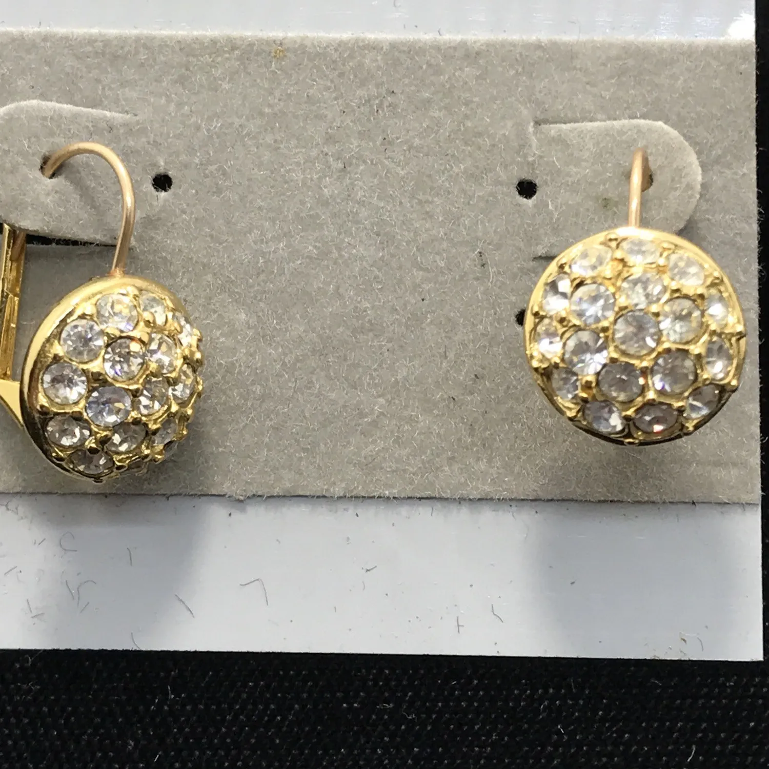 Authentic Golden Sigils Of Light Rhinestone Pierced Dangle Earrings