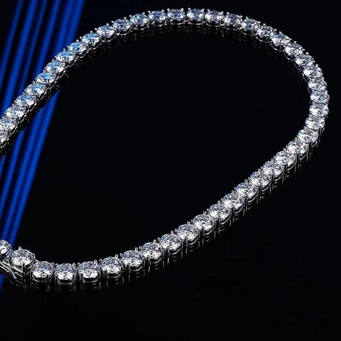 Authentic Eternal Radiance Moissanite Tennis Necklace In White Gold Plated Mystique