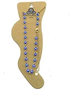 Authentic Evil eye Gold Plated  Ankle Bracelet For Women Foot Bracelets#2503-DB