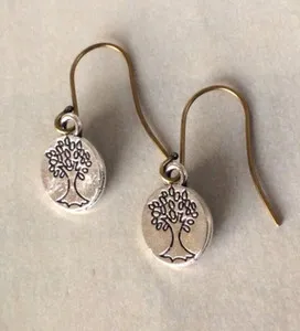 Authentic Tree of Life Radiance: Handcrafted Silver 925 Gold-Plated Sundance Charm Earrings