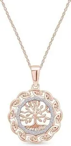 Authentic Celtic Knot Tree Life Pendant 18" Necklace 14K Gold Plated 925 Sterling Silver