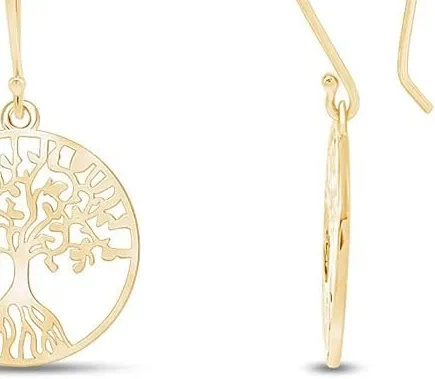 Authentic Celestial Tree of Life Gold‑Plated Dangle Earrings