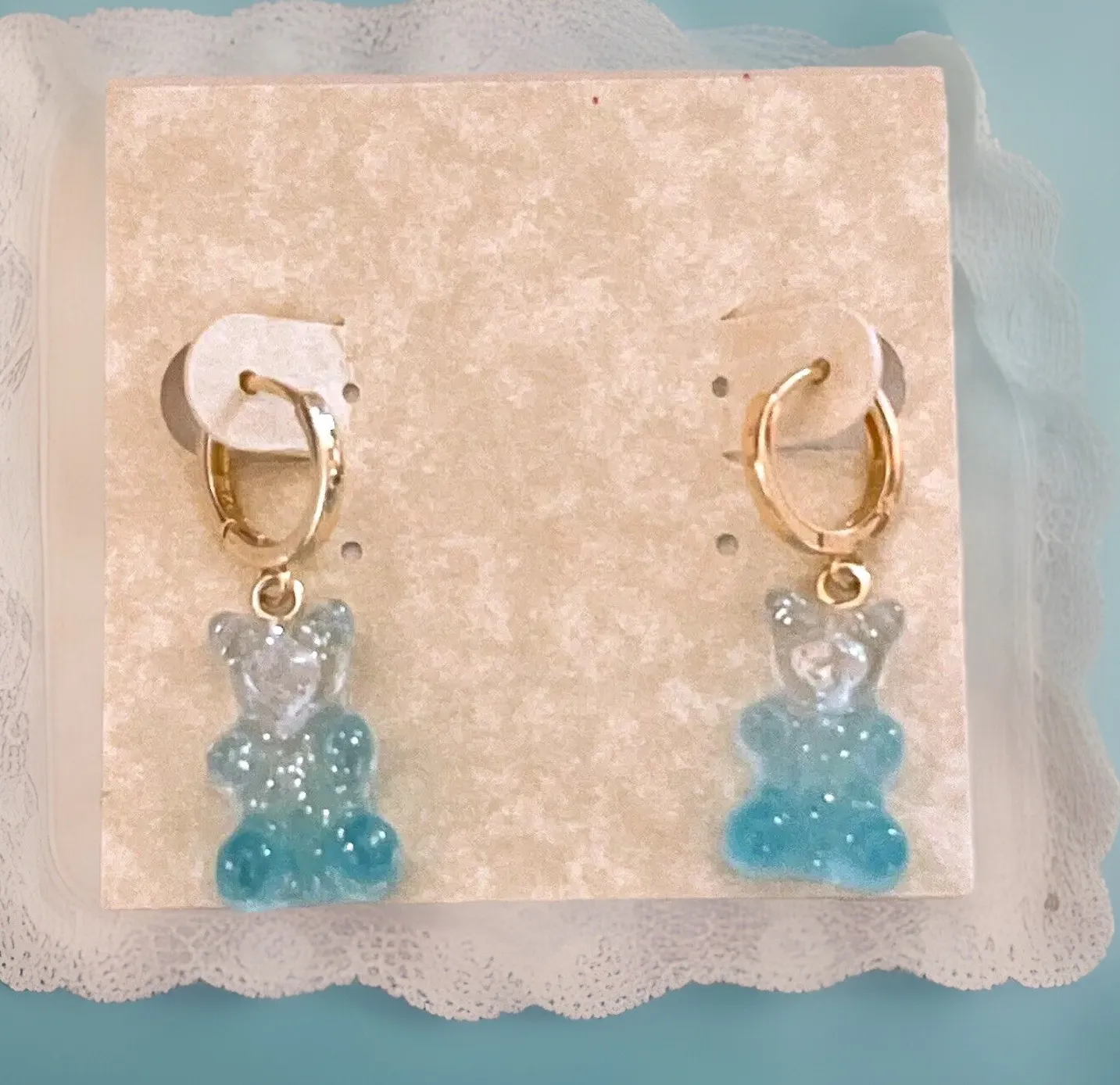 Authentic The Gilded Alchemist Gummy Bear Drop Earrings in 14k Gold and Sterling Silver