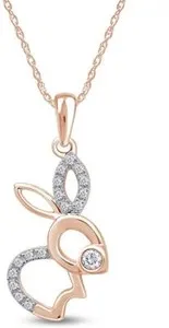 Authentic Eternal Bunny Radiance: 14K Gold‑Plated Diamond‑Simulated Necklace