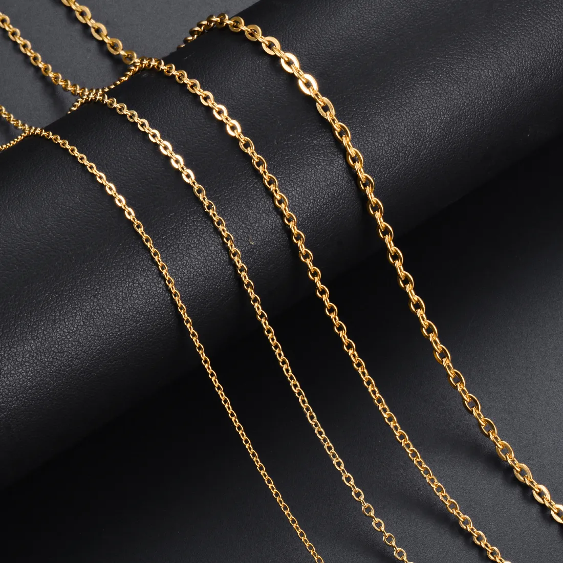 Authentic 10pcs/lot 40-60cm Chains Necklace 1.5mm/2mm Men Women Link Cuban Chain Necklaces For Jewelry Making 4 Colors