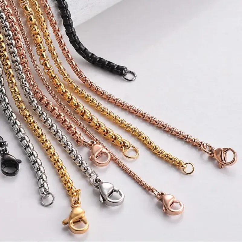Authentic Dropship 1 Piece 2mm/2.5mm/3mm Pearl Chain Necklace Figaro Chain for Pendant Men Women Jewelry Choker DIY