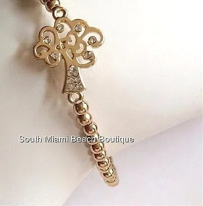 Authentic Golden Roots of Eternity Celtic Tree of Life Crystal Bracelet