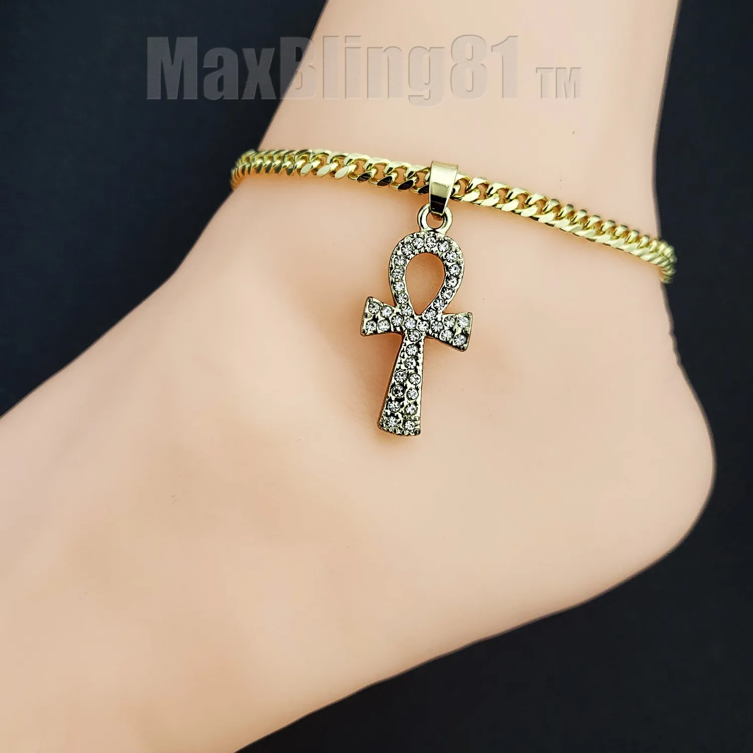 Authentic The Ankh of Eternal Radiance: 14K Gold-Plated Sacred Ankle Talisman