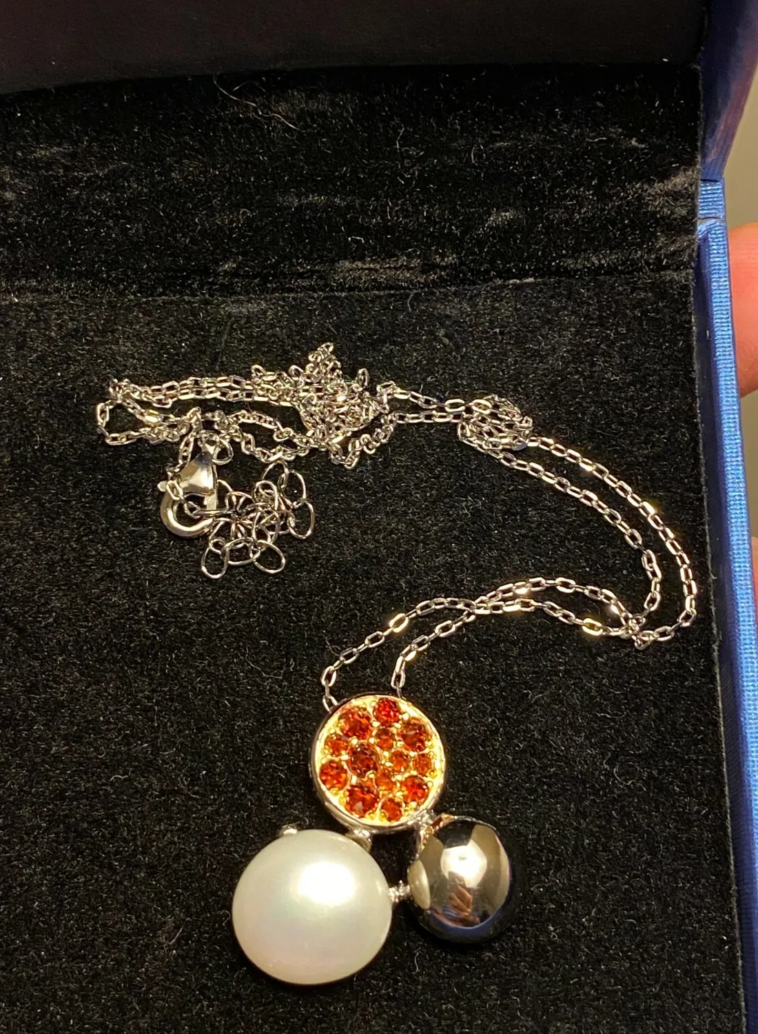 Authentic Baroque Pearl & Garnet Convergence: Harmony of Earth & Fire