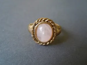 Authentic The Veiled Heart: Rose Quartz Gold-Plated Ring