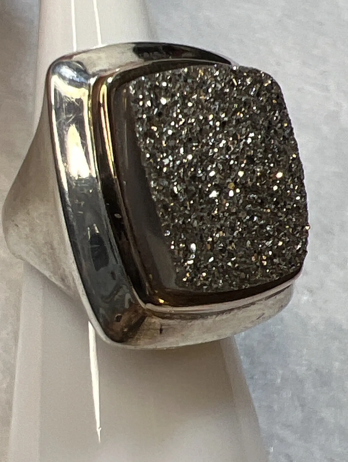 Authentic The Obsidian Veil: Rose Gold Druzy Quartz Ring