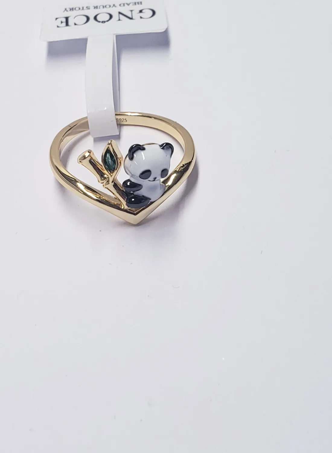 Authentic The Golden Bamboo Sanctuary Panda Talisman Ring