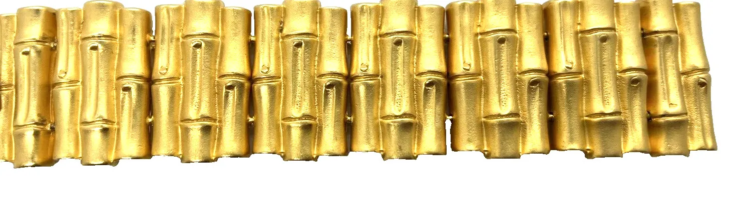 Authentic Stunning Doncaster Gold Plated Bamboo Bracelet ~ BOLD LOOK Just under 7" by 1.5"