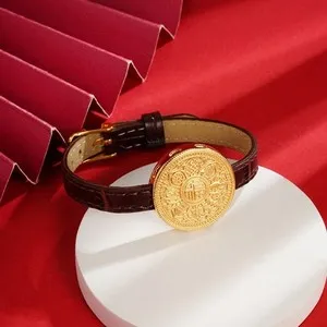 Authentic Copper Gold Plated Unisex Bracelet for For COMPASS Watch Ethnic Style Accessory