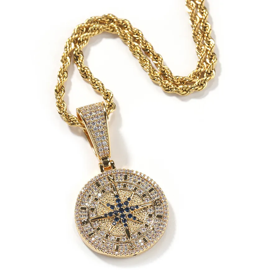 Authentic The Celestial Navigator Gold-Plated Zircon Compass Pendant