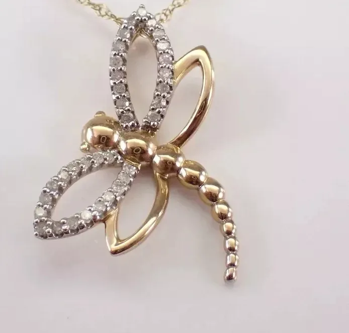 Authentic Celestial Dragonfly Transformation Amulet - Radiant Moissanite Prosperity Talisman